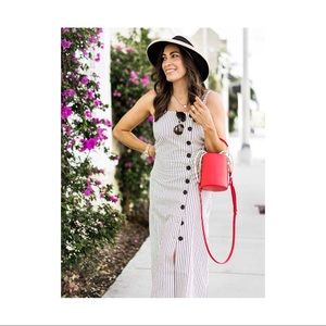 Who What Wear Striped Midi Dress